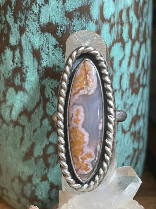 Calico Lace Agate Ring