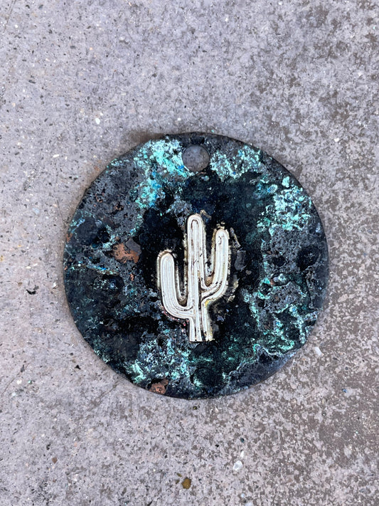 Saguaro on Copper Keychain