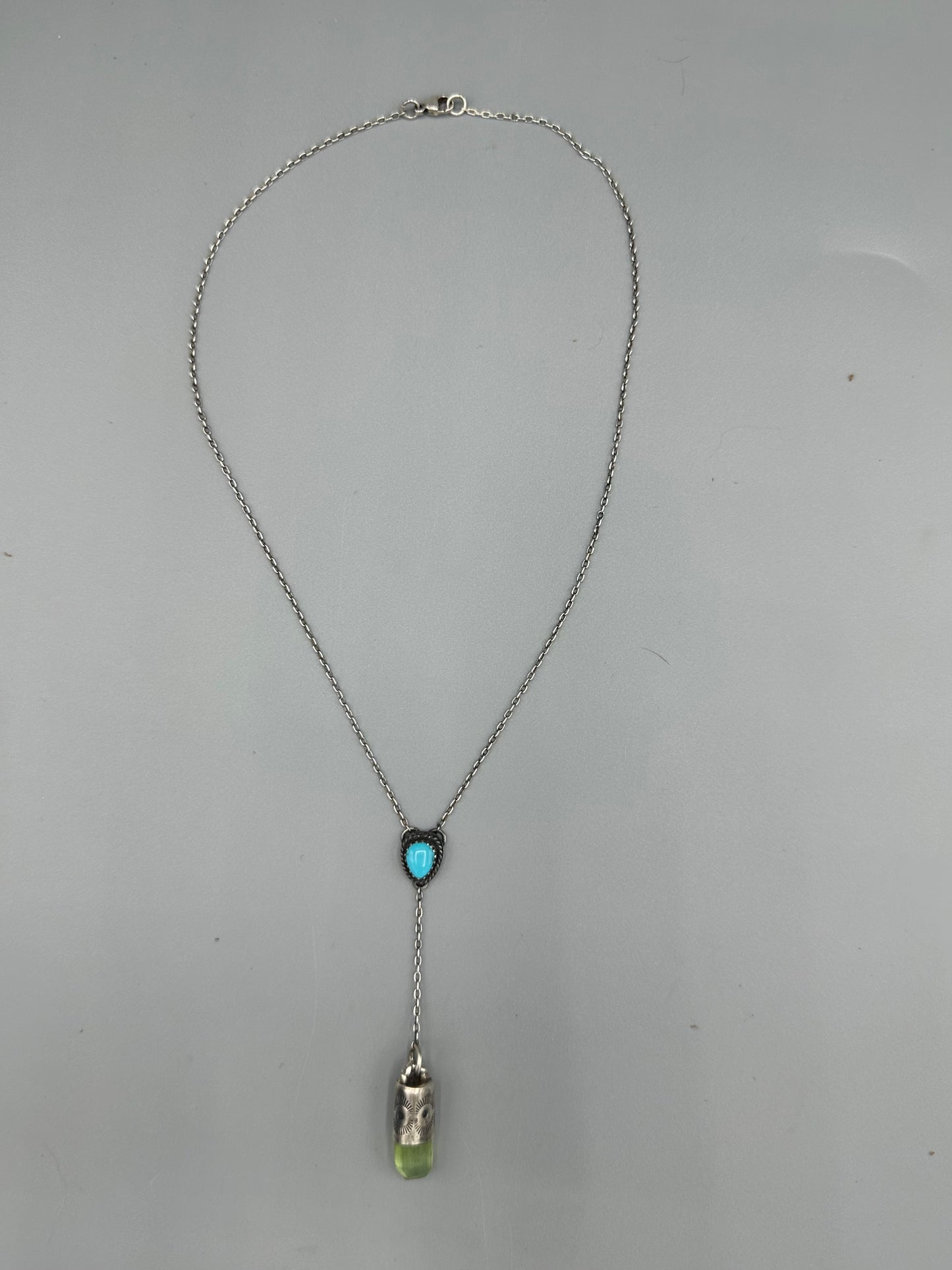 Peridot and Sonoran Gem Turquoise Lariat