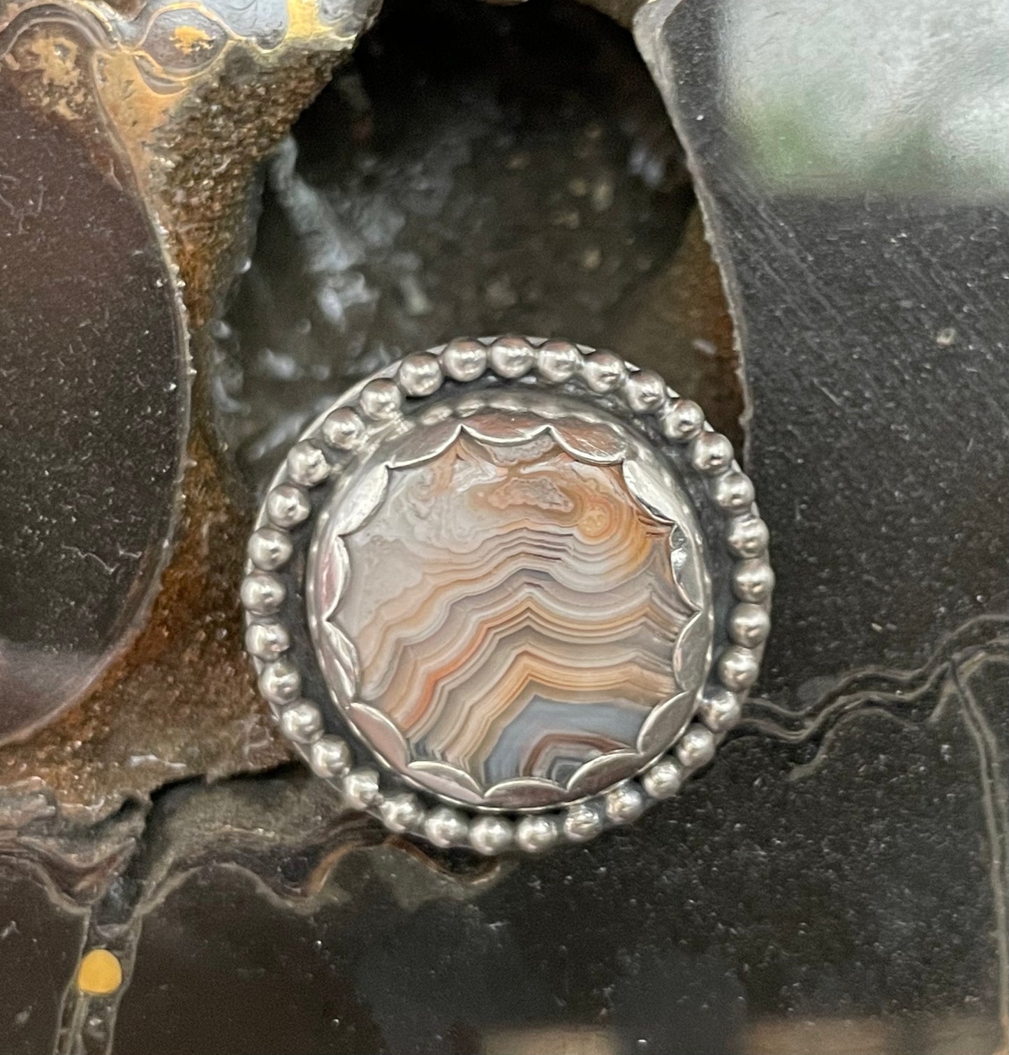 Laguna Lace Agate Ring